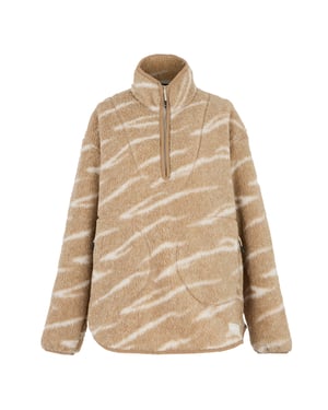 Regatta Dames/Dames Frankie Abstract Borg Half Zip Fleece Jas (Zacht taupe/moza)