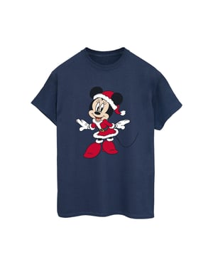 Disney Dames/Dames Minnie Mouse Kerst Vriendje T-shirt (Marine)