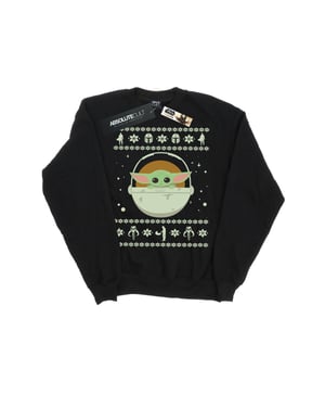 Star Wars Heren The Mandalorian Het Kind Kerst Sweatshirt (Zwart)