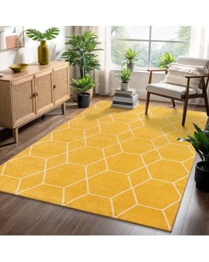 Muratap Trellis uni effen laagpolig vloerkleed modern 80x150 cm