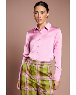 Lisa Tan Long Sleeve Satin Shirt