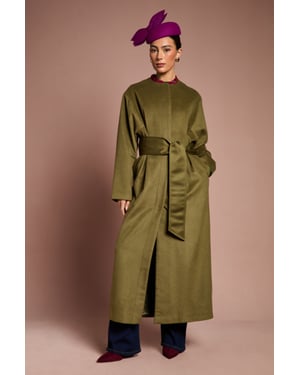 Lisa Tan Occasion Waist Detail Belted Coat
