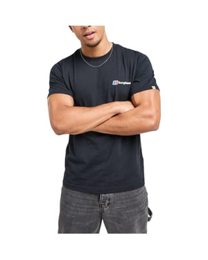 Berghaus Mens T Shirt Crew Neck Mount Diagram Short Sleeve Graphic Tee Black