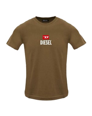 Diesel Heren Gewoon Klein Nieuw D Logo T-Shirt (Koffiebruin)