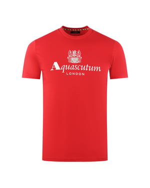 Aquascutum Heren Londen Aldis Logo T-Shirt (Rood)