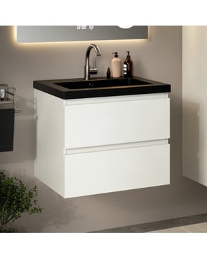 Mirlux Badkamermeubel karo 60cm wit wastafel zwart
