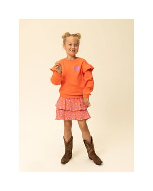 Looxs Revolution Jersey rokje koraal floral spring voor meisjes in de kleur