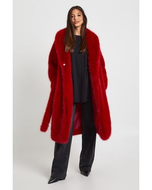 Maxi Belted Faux Fur Coat