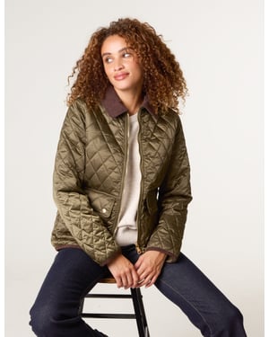 Diamond Quilted Cord Collar Coat