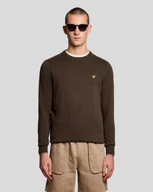 Crew Neck Jumper in Dark Brown