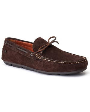 Base London Brooks Leren Herenschoenen in Gebrande Bruin Standaard Instappers