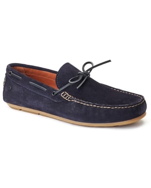 Base London Brooks Leren Heren Navy Standaard Instappers