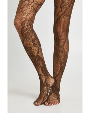 Large Scale Floral Lace Fishnet Tights