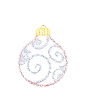 Premier Twinkling FlexiBrights Bauble String Lights(UK Plug) (Red/Gold)