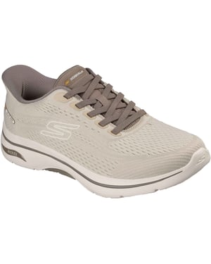 Skechers GO WALK Arch Fit 2.0 Percy Textiel Heren Tan Standaard Sneakers