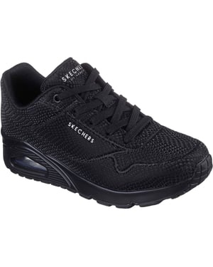 Skechers UNO - Glanzende Schubben Polyurethaan Dames Zwarte Standaard Sneakers