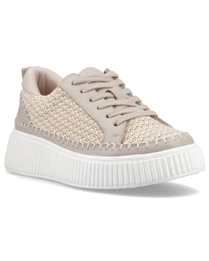 Hush Puppies Haisley Vävda Textil Dam Taupe Standard Sneakers