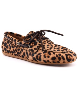Sperry Slimboat Leren Dames Leopard Standaard Bootschoenen