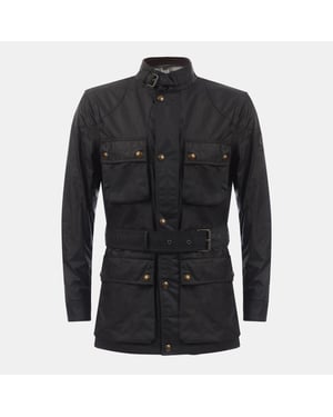 Men's Belstaff Waxed Cotton Trailmaster Jacket in Black