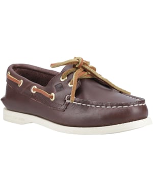 Sperry Authentieke 2 Eye Leren Dames Bruine Standaard Boootschoenen