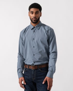 Ermo Slim-Fit Shirt in Dark Grey