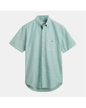 Men's Gant Regular-Fit Classic Short Sleeves Oxford Shirt in Green
