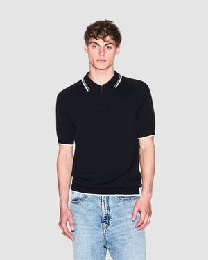 UC001 Knit Polo in Black