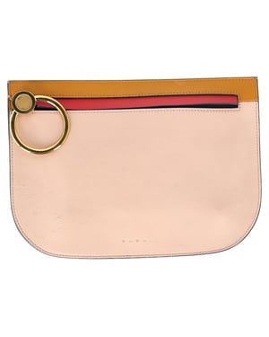 Marni Tricolor Clutchtas met Rits in Meerkleurig Leer