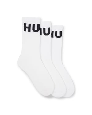 Men's Hugo 3 Pack of Iconic Socks in White