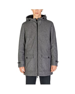 Ullblandning Parka Med Huva Dragkedja