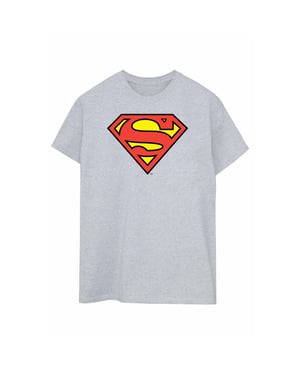DC Comics Womens/Ladies Superman Logo Boyfriend Fit Cotton Boyfriend T-Shirt (Sports Grey)