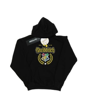 Harry Potter Jongens Zwerkbal Crest Hoodie (Zwart)