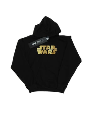 Star Wars Jongens Goud Logo Hoodie (Zwart)