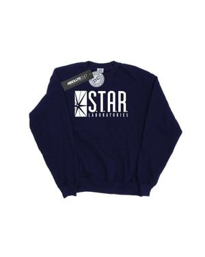 DC Comics Mens The Flash STAR Labs Sweatshirt (Navy Blue)