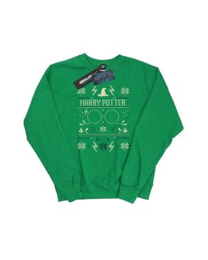 Harry Potter Dames/Dames Sweatshirt met Kerstpatroon (Iers Groen)