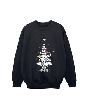 Harry Potter Sweatshirt met kerstboom voor jongens (Zwart)