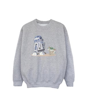 Star Wars Jongens The Mandalorian R2D2 en Grogu Sweatshirt (Sportgrijs)