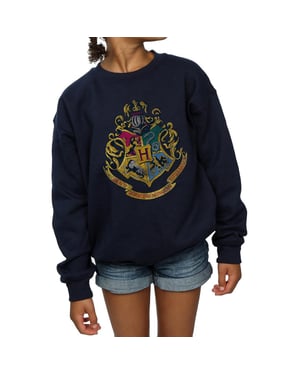 Harry Potter Meisjes Zweinstein Huizen Katoenen Sweatshirt (Marineblauw)