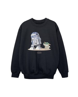 Star Wars Jongens The Mandalorian R2D2 en Grogu Sweatshirt (Zwart)