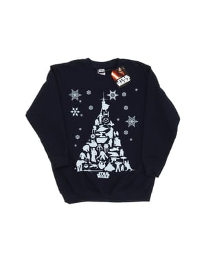 Star Wars Sweatshirt met kerstboom voor jongens (Marineblauw)