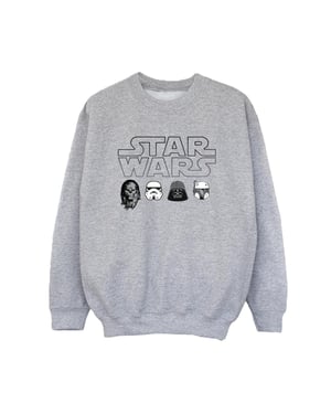 Star Wars Pojkar - Sweatshirt med huvuden (Sport Grå)