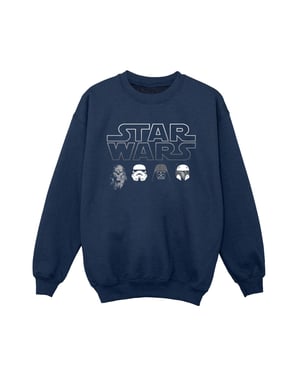 Star Wars Jongens Sweatshirt met Karakterhoofden (Marineblauw)