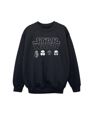Star Wars Pojkar - Sweatshirt med huvuden (Svart)