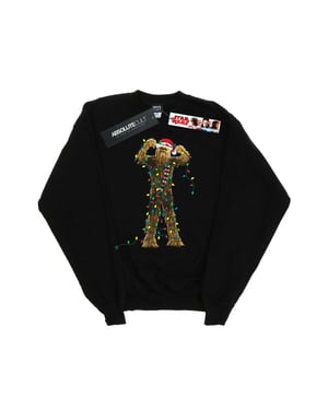 Star Wars Jongens Chewbacca Kerstverlichting Sweatshirt (Zwart)