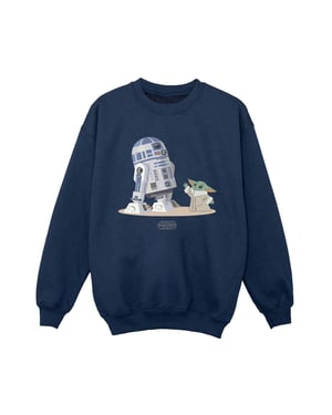 Star Wars Jongens The Mandalorian R2D2 en Grogu Sweatshirt (Marineblauw)