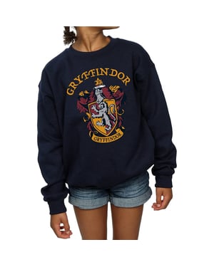Harry Potter Meisjes Gryffindor Katoenen Sweatshirt (Marineblauw)