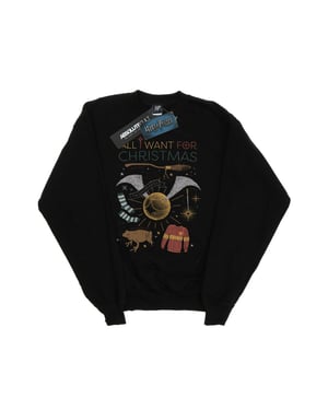 Harry Potter Girls All I Want For Christmas Sweatshirt (Black)
