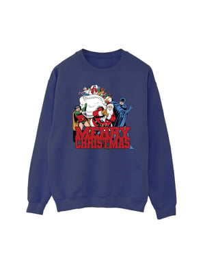 DC Comics Heren Batman Vrolijk Kerstfeest Comic Sweatshirt (Marineblauw)