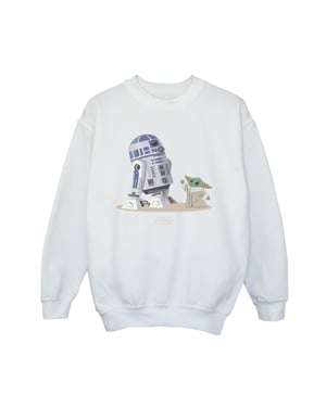 Star Wars Jongens The Mandalorian R2D2 en Grogu Sweatshirt (Wit)