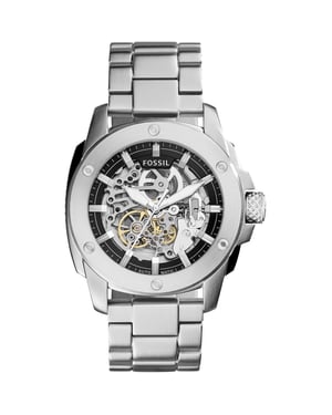 Fossil ME3081 Heren Automatisch Skeleton Horloge, 50mm Zilver RVS